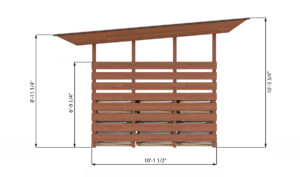 10x10 firewood shed left side preview