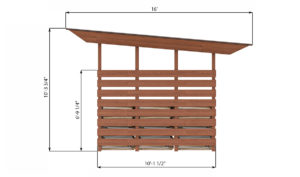 10x10 firewood shed right side preview