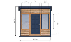 10x10 office shed front side preview