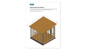 10x10 office shed roof plywood installation