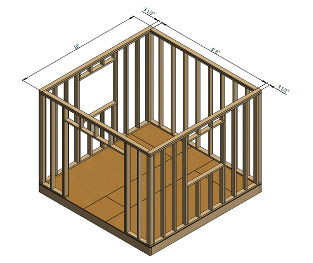 framing shed wall