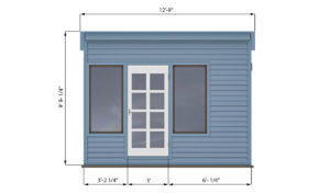 10x12 lean to office shed front side preview