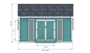 10x16 garden shed front side preview