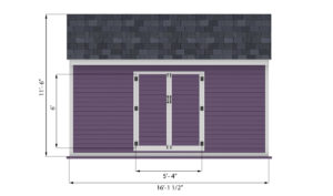 10x16 storage shed front side preview