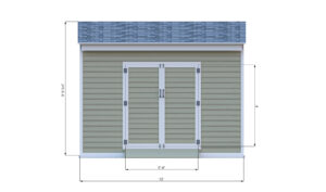 12x12 lean to storage shed front side preview