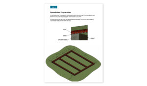 12x14 gable storage shed foundation preparation