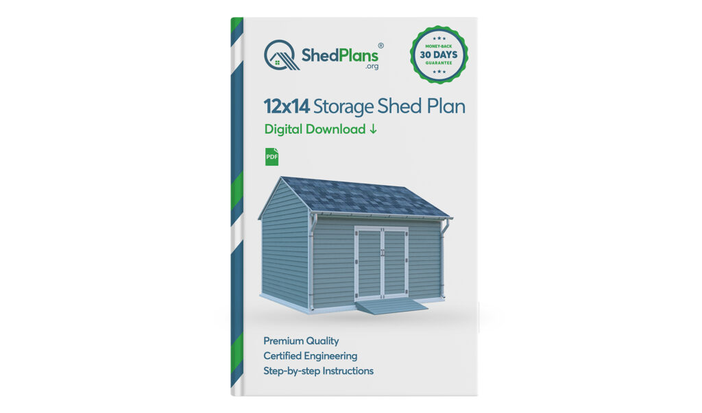 12x14 gable storage shed plans product