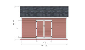 12x16 storage shed front side preview