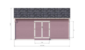 12x20 gable storage shed front side preview
