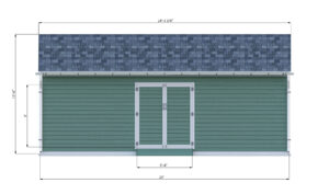 12x24 gable storage shed front side preview
