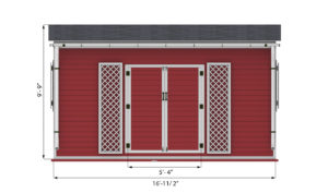 14x16 lean to garden shed front side preview