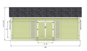 16x24 garden shed front side preview