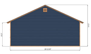 24x24 garage shed back side preview
