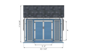 8x12 garden shed front side preview