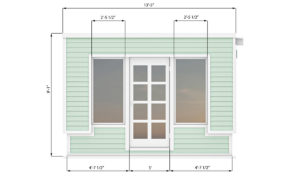 8x12 office shed front side preview