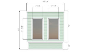 8x12 office shed left side preview