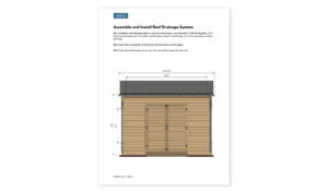 8x12 storage shed assemble and install roof drainage system