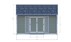 8x16 gable garden shed front side preview