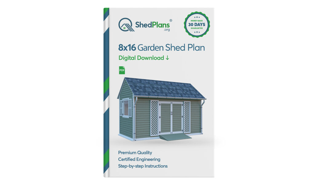 8x16 gable garden shed plans product