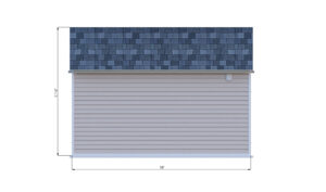 8x16 gable storage shed back side preview