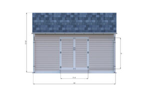 8x16 gable storage shed front side preview