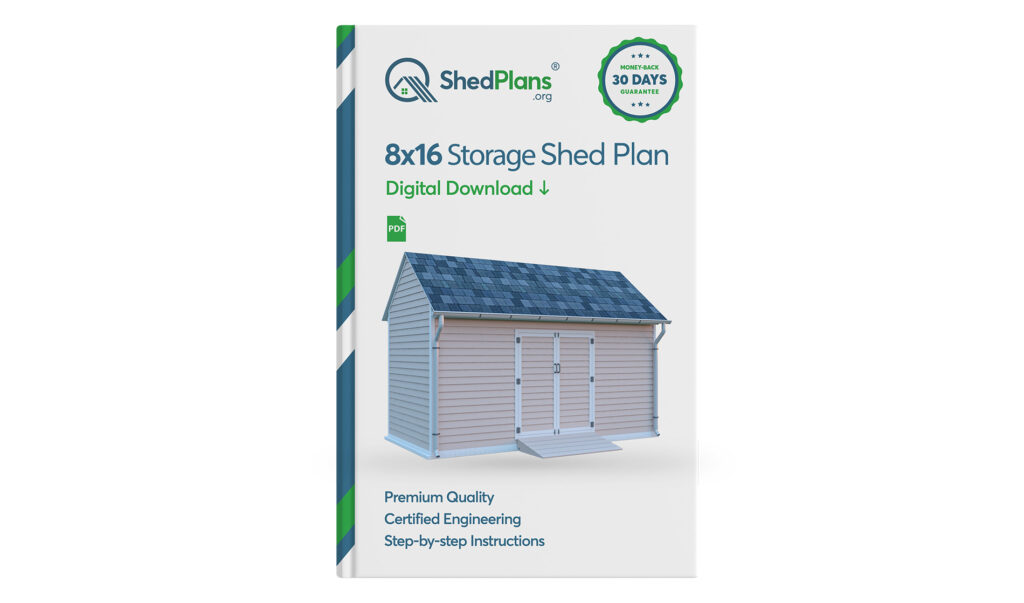 8x16 gable storage shed plans product