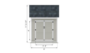 8x8 storage shed front side preview