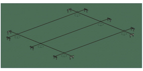 creating a string line for the foundation