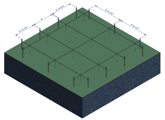 outline the perimeter of the shed