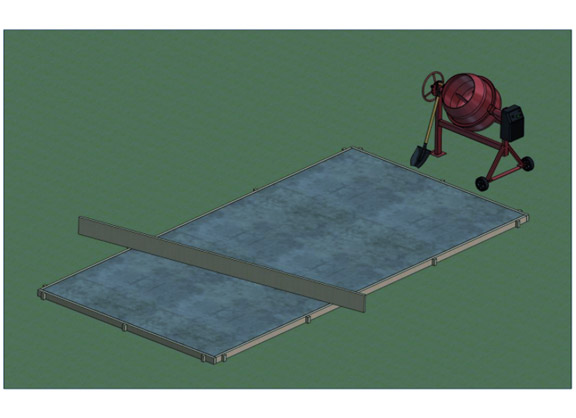 pouring the concrete for foundation