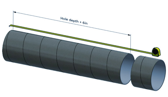 preparing concrete pour tubes
