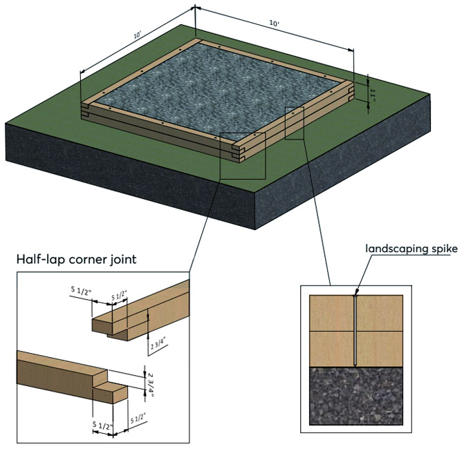 timber frame foundation with inner joists